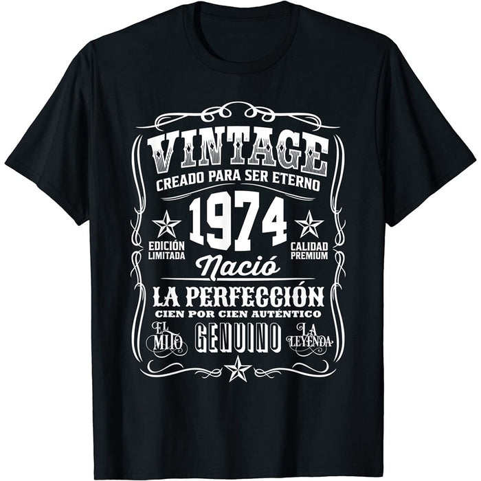 Camiseta Cumpleaños Nacido En 1974 Vintage Perfección