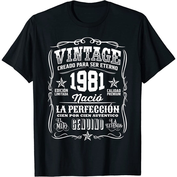 Camiseta Cumpleaños Nacido En 1981 Vintage Perfección