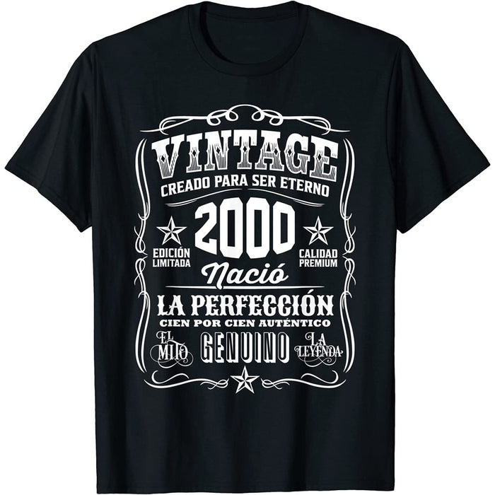 Camiseta Cumpleaños Nacido En 2000 Vintage Perfección