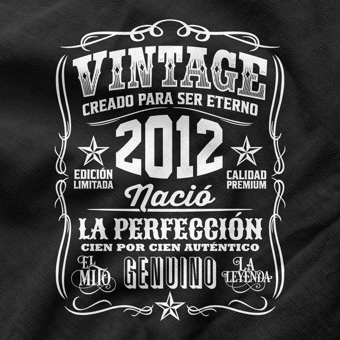 Camiseta Cumpleaños Nacido En 2012 Vintage Perfección