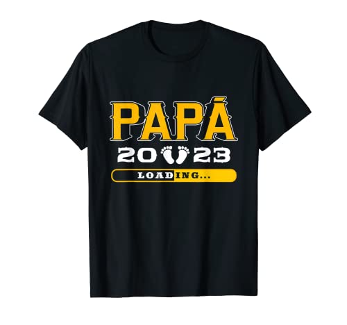 Papá 2023 Cargando Loading Día Del Padre Abuelo Hombre Camiseta