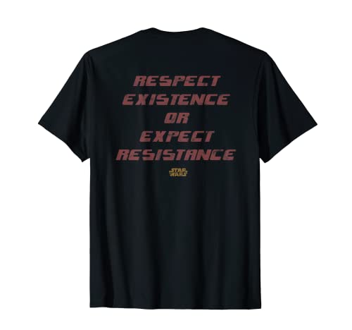 Star Wars Princess Leia Rebel Respect Existence Front & Back Camiseta