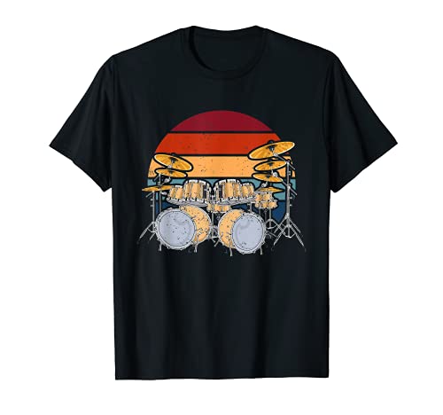 Retro Batería Drummer Amante De La Música Rock Baterista Camiseta