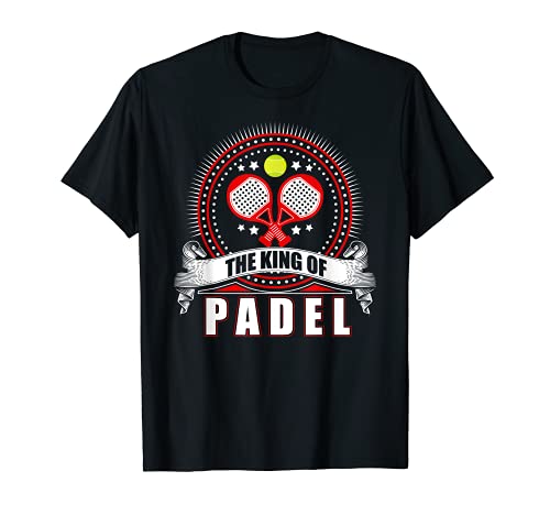 Rey del Pádel con raquetas, pelota deporte y afición vintage Camiseta