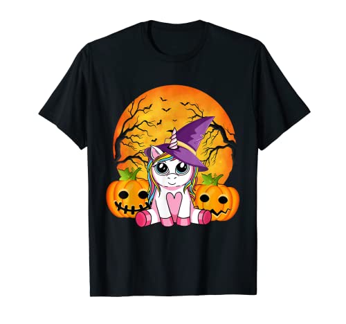 Linda camisa de Halloween para niñas y mujeres, unicornio brujado, Halloween Camiseta