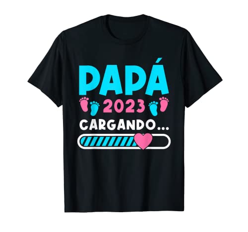 Papá 2023 Cargando Loading Día Del Padre Abuelo Hombre Camiseta