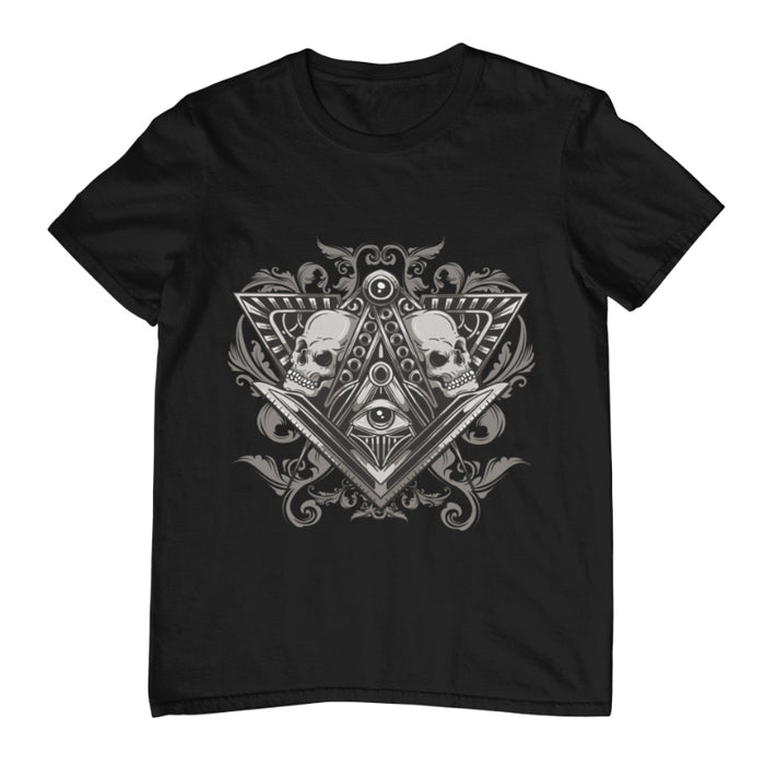 Camiseta Ojo Pirámide Calaveras Masonería